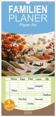 Familienplaner 2025 - Paper Art mit 5 Spalten (Wandkalender, 21 x 45 cm) CALVENDO