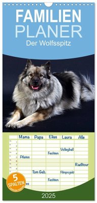 Familienplaner 2025 - Der Wolfsspitz mit 5 Spalten (Wandkalender, 21 x 45 cm) CALVENDO