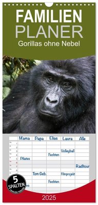 Familienplaner 2025 - Gorillas ohne Nebel mit 5 Spalten (Wandkalender, 21 x 45 cm) CALVENDO
