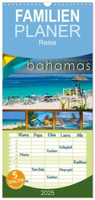 Familienplaner 2025 - Die Westindischen Inseln - Bahamas mit 5 Spalten (Wandkalender, 21 x 45 cm) CALVENDO