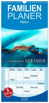 Familienplaner 2025 - Luftfotografie - Gewässer mit 5 Spalten (Wandkalender, 21 x 45 cm) CALVENDO