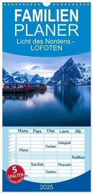 Familienplaner 2025 - Licht des Nordens - LOFOTEN mit 5 Spalten (Wandkalender, 21 x 45 cm) CALVENDO