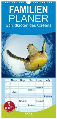 Familienplaner 2025 - Schildkröten des Ozeans mit 5 Spalten (Wandkalender, 21 x 45 cm) CALVENDO