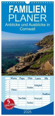 Familienplaner 2025 - Anblicke und Ausblicke in Cornwall mit 5 Spalten (Wandkalender, 21 x 45 cm) CALVENDO