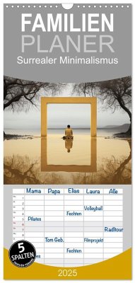 Familienplaner 2025 - Surrealer Minimalismus mit 5 Spalten (Wandkalender, 21 x 45 cm) CALVENDO