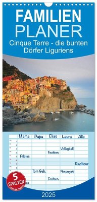 Familienplaner 2025 - Cinque Terre - die bunten Dörfer Liguriens mit 5 Spalten (Wandkalender, 21 x 45 cm) CALVENDO - Calvendo;Ratzer, Reinhold