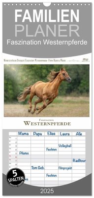 Familienplaner 2025 - Faszination Westernpferde mit 5 Spalten (Wandkalender, 21 x 45 cm) CALVENDO