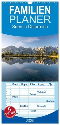 Familienplaner 2025 - Seen in Österreich mit 5 Spalten (Wandkalender, 21 x 45 cm) CALVENDO