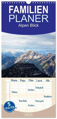 Familienplaner 2025 - Alpen Blick mit 5 Spalten (Wandkalender, 21 x 45 cm) CALVENDO