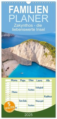 Familienplaner 2025 - Zakynthos - die liebenswerte Insel mit 5 Spalten (Wandkalender, 21 x 45 cm) CALVENDO