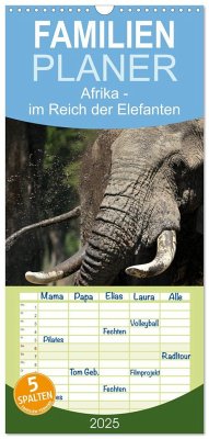 Familienplaner 2025 - Afrika - im Reich der Elefanten mit 5 Spalten (Wandkalender, 21 x 45 cm) CALVENDO