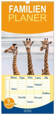 Familienplaner 2025 - Afrikas Tierwelt: Giraffen mit 5 Spalten (Wandkalender, 21 x 45 cm) CALVENDO - Calvendo;Voß, Michael