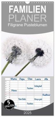 Familienplaner 2025 - Filigrane Pusteblumen / Geburtstagskalender mit 5 Spalten (Wandkalender, 21 x 45 cm) CALVENDO