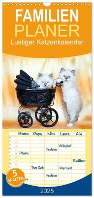 Familienplaner 2025 - Lustiger Katzenkalender mit 5 Spalten (Wandkalender, 21 x 45 cm) CALVENDO - Calvendo;Chrystal, Jennifer