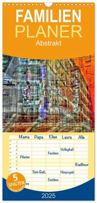 Familienplaner 2025 - Abstrakt mit 5 Spalten (Wandkalender, 21 x 45 cm) CALVENDO