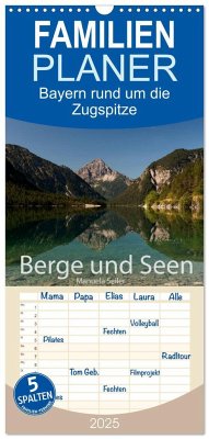 Familienplaner 2025 - Berge und Seen rund um die Zugspitze mit 5 Spalten (Wandkalender, 21 x 45 cm) CALVENDO - Calvendo;Seiler, Manuela