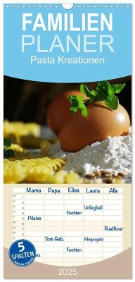 Familienplaner 2025 - Pasta Kreationen mit 5 Spalten (Wandkalender, 21 x 45 cm) CALVENDO