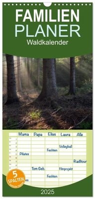 Familienplaner 2025 - Waldkalender mit 5 Spalten (Wandkalender, 21 x 45 cm) CALVENDO