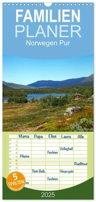 Familienplaner 2025 - Norwegen PUR mit 5 Spalten (Wandkalender, 21 x 45 cm) CALVENDO