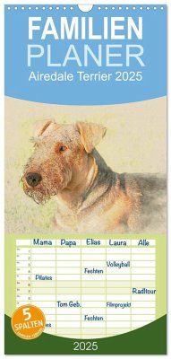 Familienplaner 2025 - Airedale Terrier 2025 mit 5 Spalten (Wandkalender, 21 x 45 cm) CALVENDO