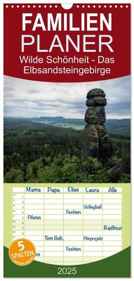 Familienplaner 2025 - Wilde Schönheit - Das Elbsandsteingebirge mit 5 Spalten (Wandkalender, 21 x 45 cm) CALVENDO - Calvendo;Krebs, Thomas