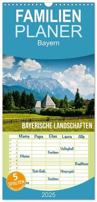 Familienplaner 2025 - Bayerische Landschaften mit 5 Spalten (Wandkalender, 21 x 45 cm) CALVENDO