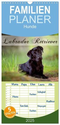 Familienplaner 2025 - Labrador Retriever mit 5 Spalten (Wandkalender, 21 x 45 cm) CALVENDO