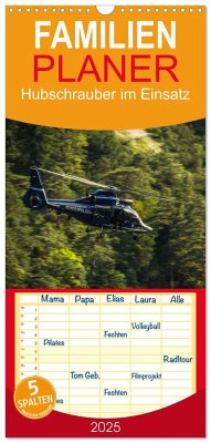 Familienplaner 2025 - Hubschrauber im Einsatz mit 5 Spalten (Wandkalender, 21 x 45 cm) CALVENDO