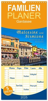 Familienplaner 2025 - Malcesine und Sirmione, Schönheiten am Gardasee mit 5 Spalten (Wandkalender, 21 x 45 cm) CALVENDO - Calvendo;Roder, Peter