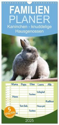 Familienplaner 2025 - Kaninchen - knuddelige Hausgenossen mit 5 Spalten (Wandkalender, 21 x 45 cm) CALVENDO