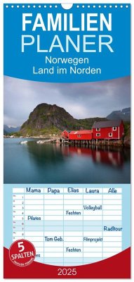 Familienplaner 2025 - Norwegen - Land im Norden mit 5 Spalten (Wandkalender, 21 x 45 cm) CALVENDO