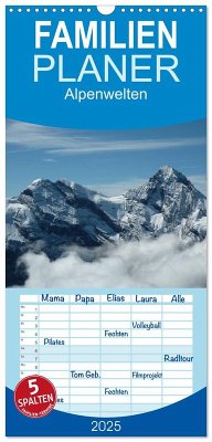 Familienplaner 2025 - Alpenwelten mit 5 Spalten (Wandkalender, 21 x 45 cm) CALVENDO