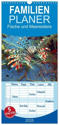 Familienplaner 2025 - Fische und Meerestiere mit 5 Spalten (Wandkalender, 21 x 45 cm) CALVENDO