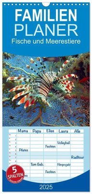 Familienplaner 2025 - Fische und Meerestiere mit 5 Spalten (Wandkalender, 21 x 45 cm) CALVENDO - Calvendo;Stanzer, Elisabeth