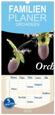 Familienplaner 2025 - Orchideen 2025 mit 5 Spalten (Wandkalender, 21 x 45 cm) CALVENDO