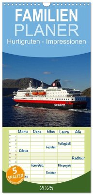 Familienplaner 2025 - Impressionen von Norwegen entlang der Hurtigruten mit 5 Spalten (Wandkalender, 21 x 45 cm) CALVENDO