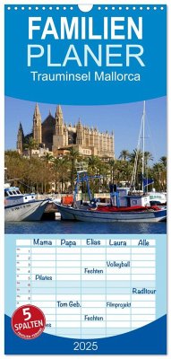 Familienplaner 2025 - Trauminsel Mallorca mit 5 Spalten (Wandkalender, 21 x 45 cm) CALVENDO