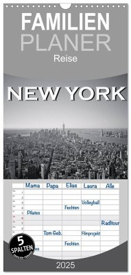 Familienplaner 2025 - New York in schwarz weiss mit 5 Spalten (Wandkalender, 21 x 45 cm) CALVENDO