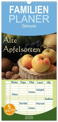 Familienplaner 2025 - Alte Apfelsorten mit 5 Spalten (Wandkalender, 21 x 45 cm) CALVENDO