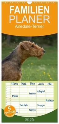 Familienplaner 2025 - Airedale-Terrier, was sonst! mit 5 Spalten (Wandkalender, 21 x 45 cm) CALVENDO