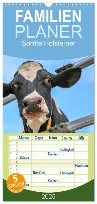 Familienplaner 2025 - Sanfte Holsteiner mit 5 Spalten (Wandkalender, 21 x 45 cm) CALVENDO