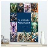 Animalische Mamorkunst (hochwertiger Premium Wandkalender 2025 DIN A2 hoch), Kunstdruck in Hochglanz