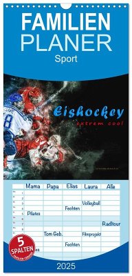 Familienplaner 2025 - Eishockey - extrem cool mit 5 Spalten (Wandkalender, 21 x 45 cm) CALVENDO - Calvendo;Roder, Peter