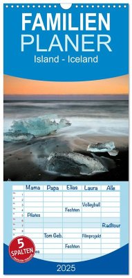 Familienplaner 2025 - Island - Iceland mit 5 Spalten (Wandkalender, 21 x 45 cm) CALVENDO - Calvendo;Großkopf, Rainer