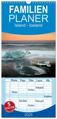 Familienplaner 2025 - Island - Iceland mit 5 Spalten (Wandkalender, 21 x 45 cm) CALVENDO