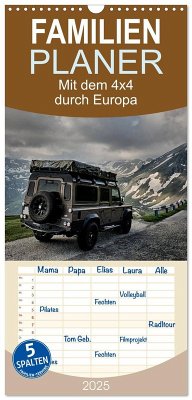 Familienplaner 2025 - Mit dem 4x4 durch Europa mit 5 Spalten (Wandkalender, 21 x 45 cm) CALVENDO