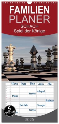 Familienplaner 2025 - SCHACH - Spiel der Könige mit 5 Spalten (Wandkalender, 21 x 45 cm) CALVENDO