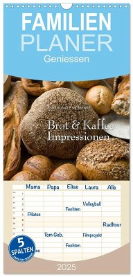 Familienplaner 2025 - Brot & Kaffee Impressionen 2025 mit 5 Spalten (Wandkalender, 21 x 45 cm) CALVENDO