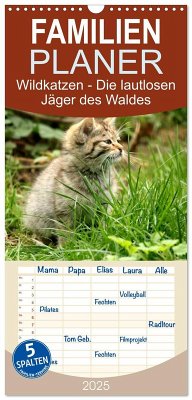 Familienplaner 2025 - Wildkatzen - Die lautlosen Jäger des Waldes mit 5 Spalten (Wandkalender, 21 x 45 cm) CALVENDO - Calvendo;Klatt, Arno