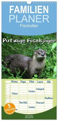 Familienplaner 2025 - Putzige Fischjäger mit 5 Spalten (Wandkalender, 21 x 45 cm) CALVENDO